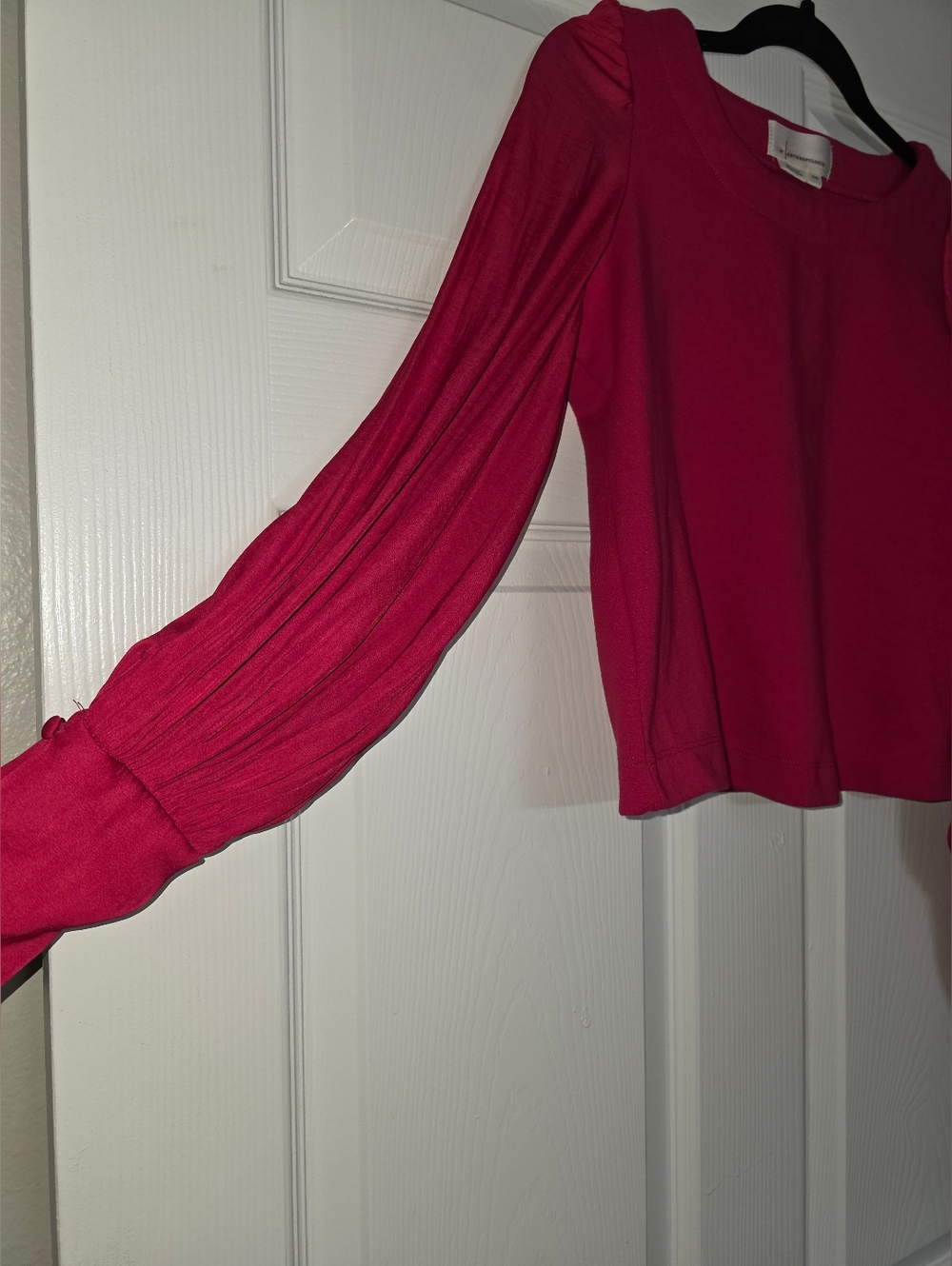 By Anthropologie Hot Pink Button Sleeve Blouse Size XXS - Picture 3 of 5